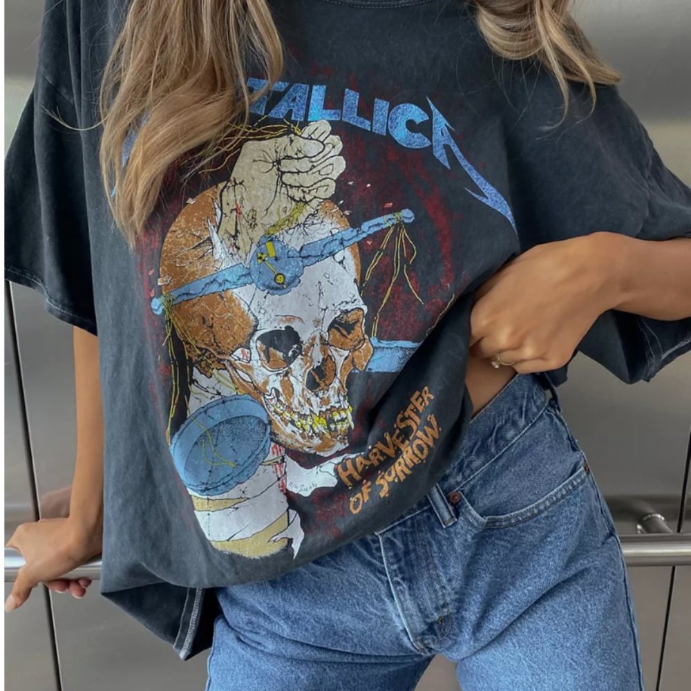 Metallica Harvester Of Sorrow Tour Glitter Tee